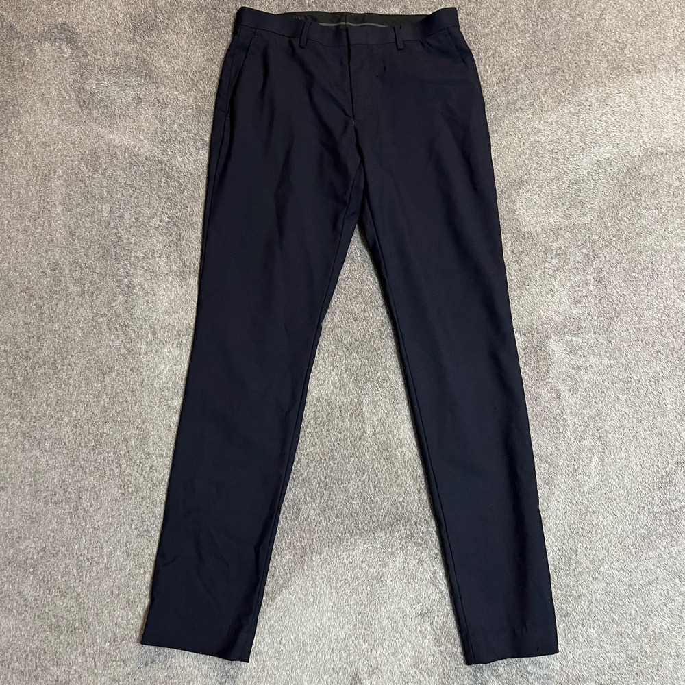 J Crew Mens 31X34 Black Wool Ludlow Slim Trousers Dress Slacks Italy Many Holes